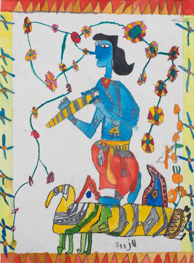 Krishna – Madhubani